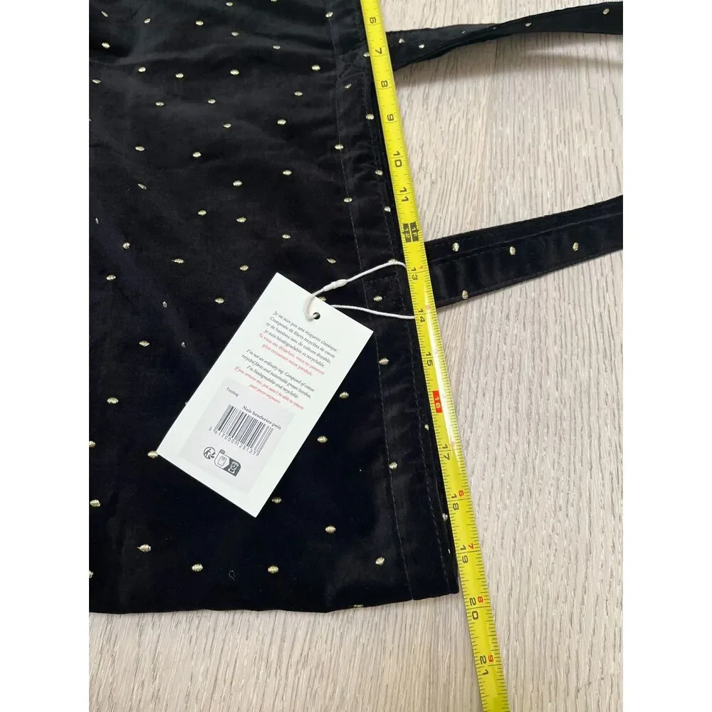 SEZANE Tote bag - Black / Gold Embroidered Polka Dots - Sézane NWT - Picture 4 of 5